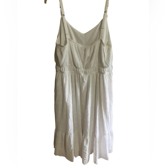 Torrid Midi Gauzy Lined Sun Dress Pockets White Beachy Cottagecore Ruffle 1X - Picture 2 of 12